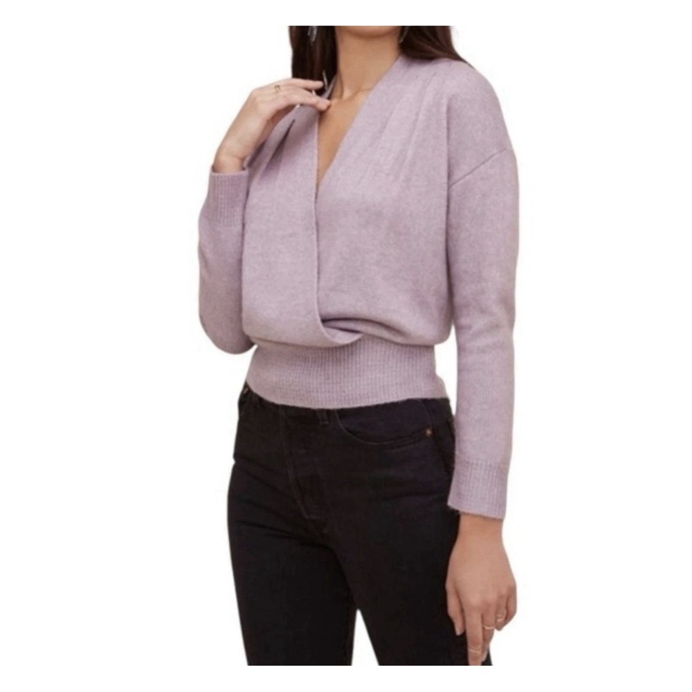 ASTR the Label Lavender Purple Madeline Surplice V Neck Sweater medium